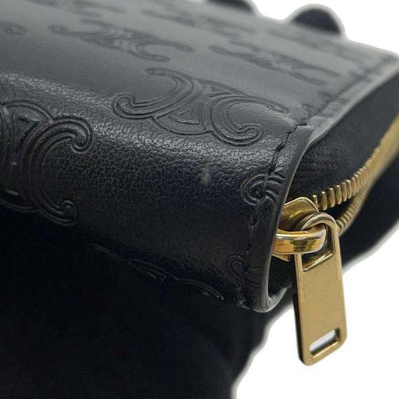 Celine Long Wallet Triomphe Leather Black - Picture 6 of 14